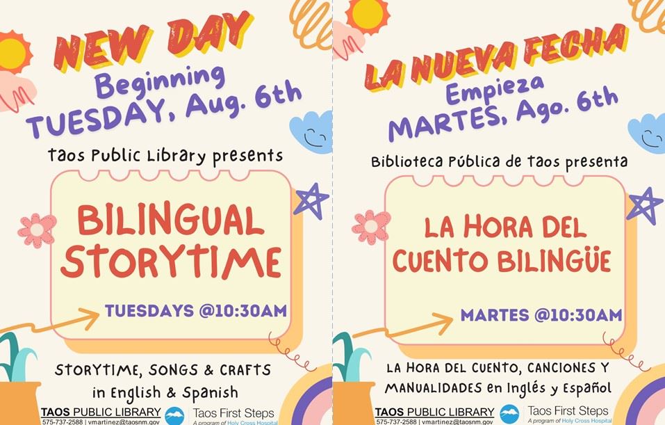 Bilingual Storytime English and Spanish Flyer